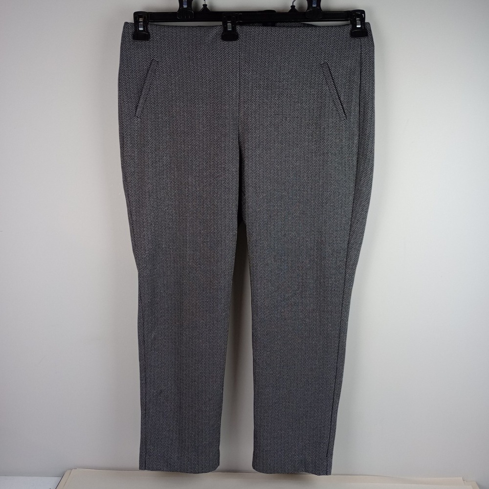 Chico's Womens 3.5 Black Silver Sparkles Stretch Fabulously Slimming Pants